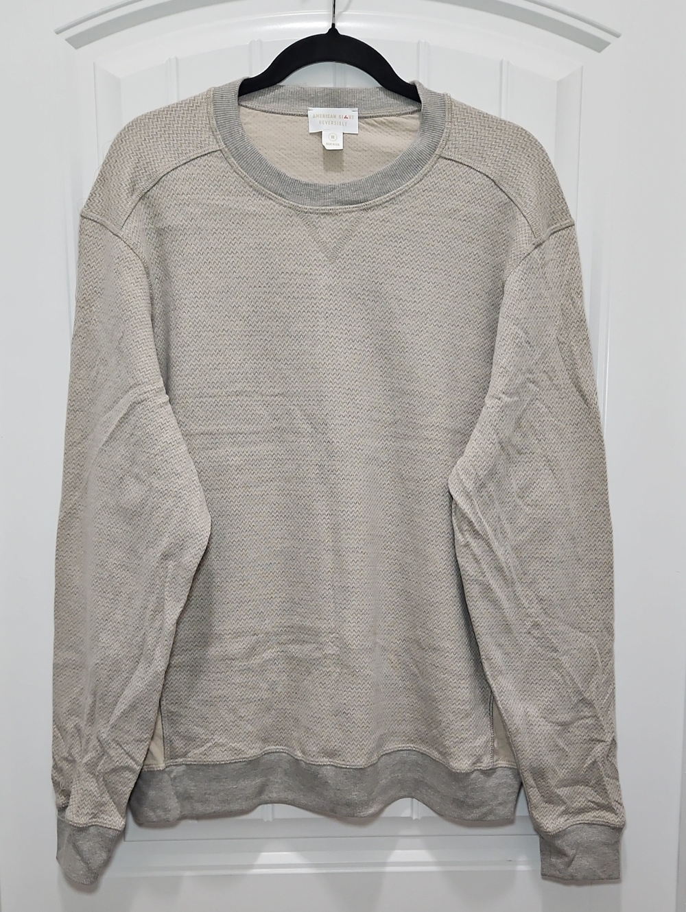 American Giant Reversible Crew Top Men's New Feather Grey - Picture 2 of 12